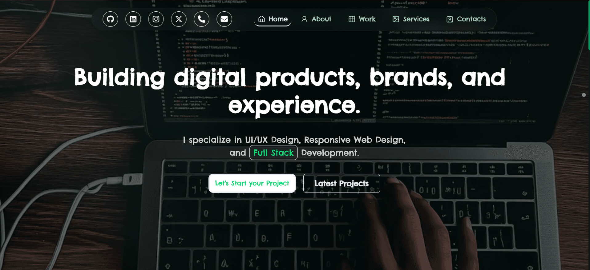 Screenshot of MY BRAND - Personal Portfolio Platform